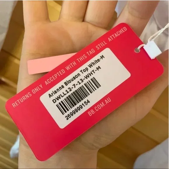 NWT Beginning Boutique Arianna Blouson Top White Crop Tie Front Size Medium - Picture 7 of 8